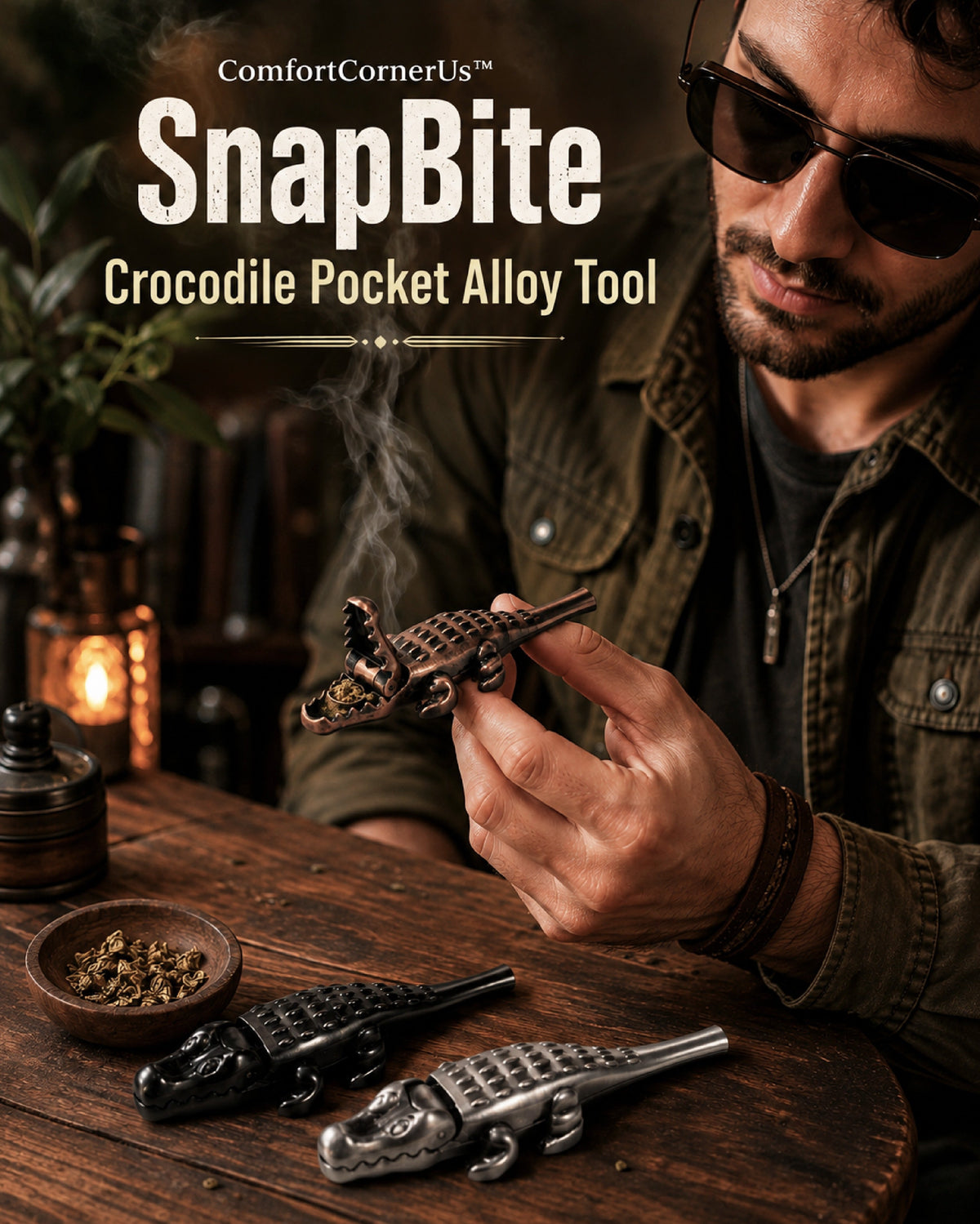 ComfortCornerUs™ SnapBite Crocodile Pocket Alloy Tool