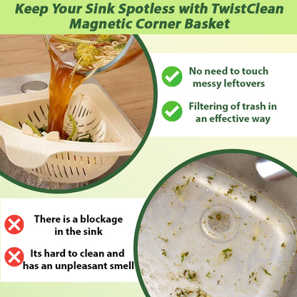 LivLifeGoods™ TwistClean Magnetic Corner Drain Basket