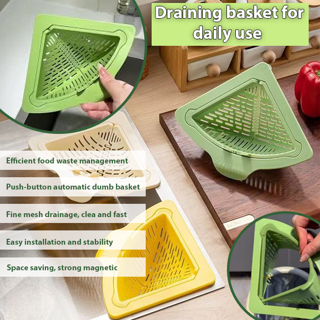 LivLifeGoods™ TwistClean Magnetic Corner Drain Basket