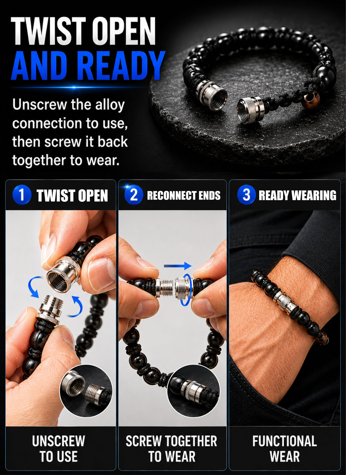 ComfortCornerUs™ WristCore Stealth Alloy Bracelet Tool