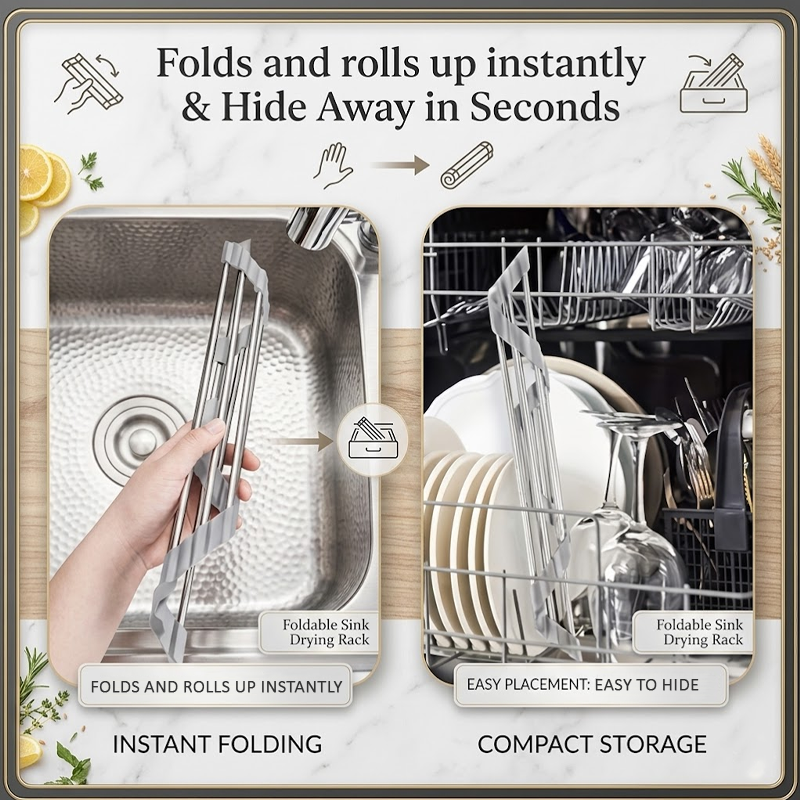 LivLifeGoods™ TriCorner Foldable Sink Drying Rack
