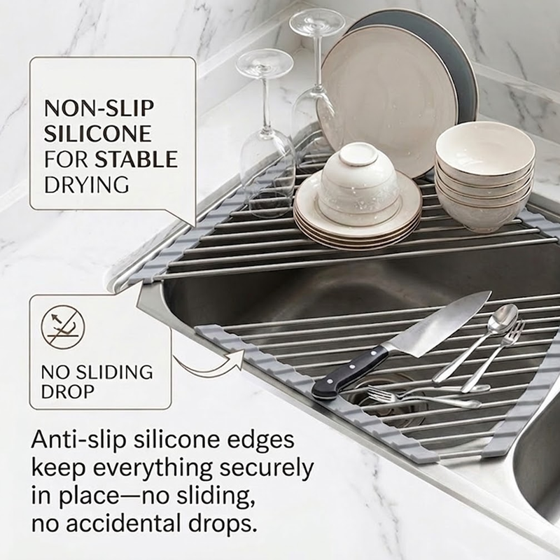 LivLifeGoods™ TriCorner Foldable Sink Drying Rack