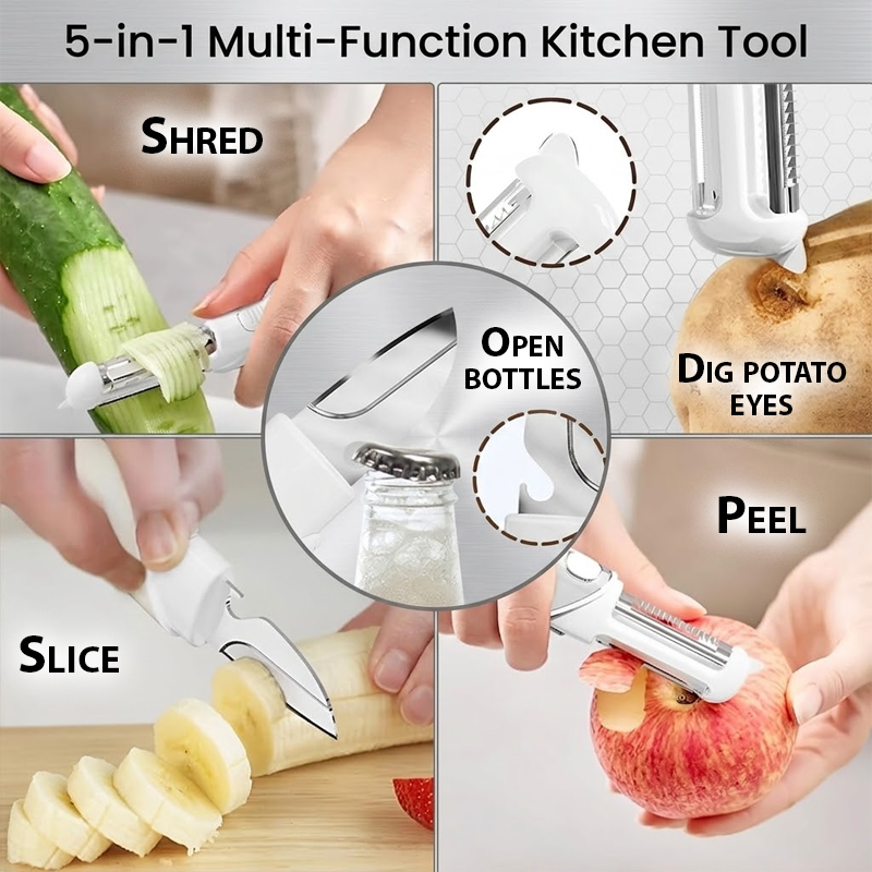 LivLifeGoods™ AllPeel 5-in-1 Multi Kitchen Tool