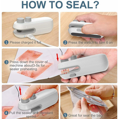 👍 LivLifeGoods™ FoodLock 2-in-1 Mini Heat Sealer Cutter