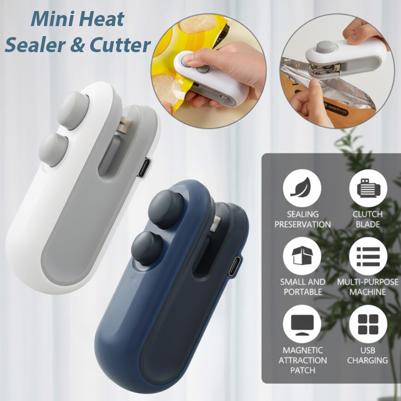 👍 LivLifeGoods™ FoodLock 2-in-1 Mini Heat Sealer Cutter