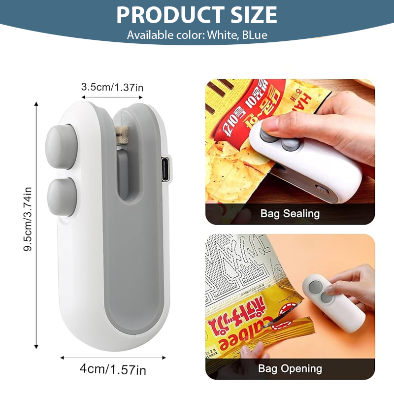 👍 LivLifeGoods™ FoodLock 2-in-1 Mini Heat Sealer Cutter
