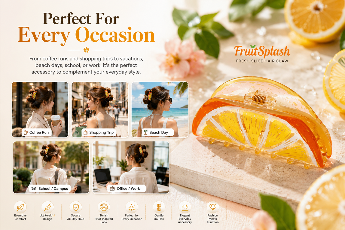 LivLifeGoods™ FruitSplash Fresh Slice Hair Claw