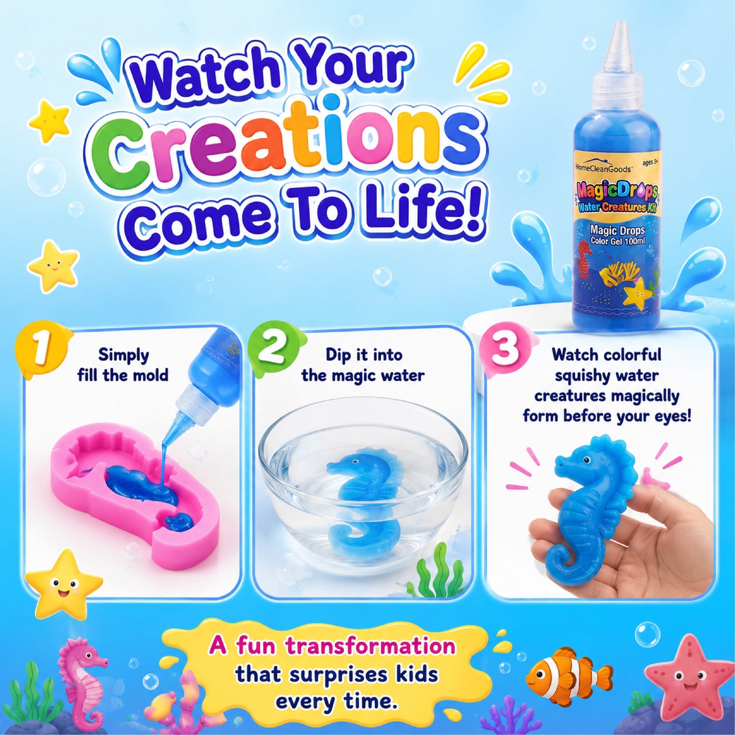 LivLifeGoods™ MagicDrops Water Creatures Kit
