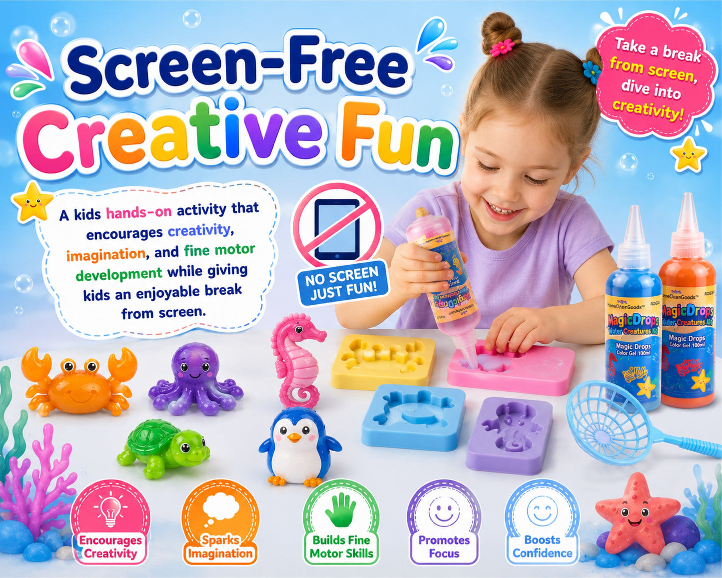 LivLifeGoods™ MagicDrops Water Creatures Kit