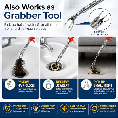LivLifeGoods™ ProGrab 4-Prong Drain Claw Tool