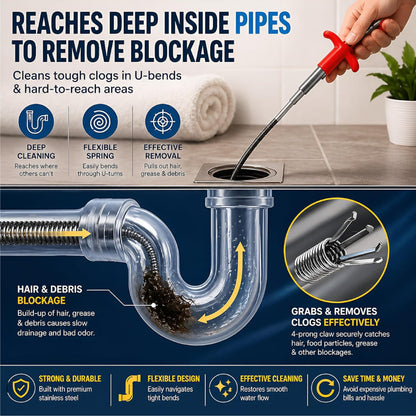 LivLifeGoods™ ProGrab 4-Prong Drain Claw Tool