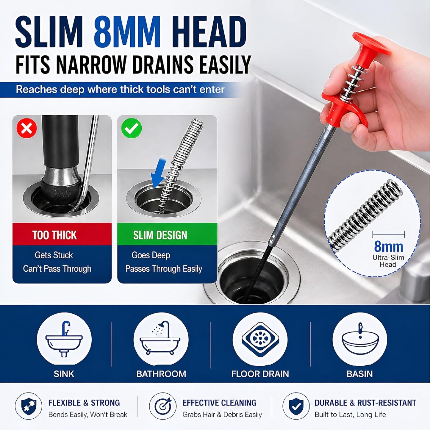 LivLifeGoods™ ProGrab 4-Prong Drain Claw Tool