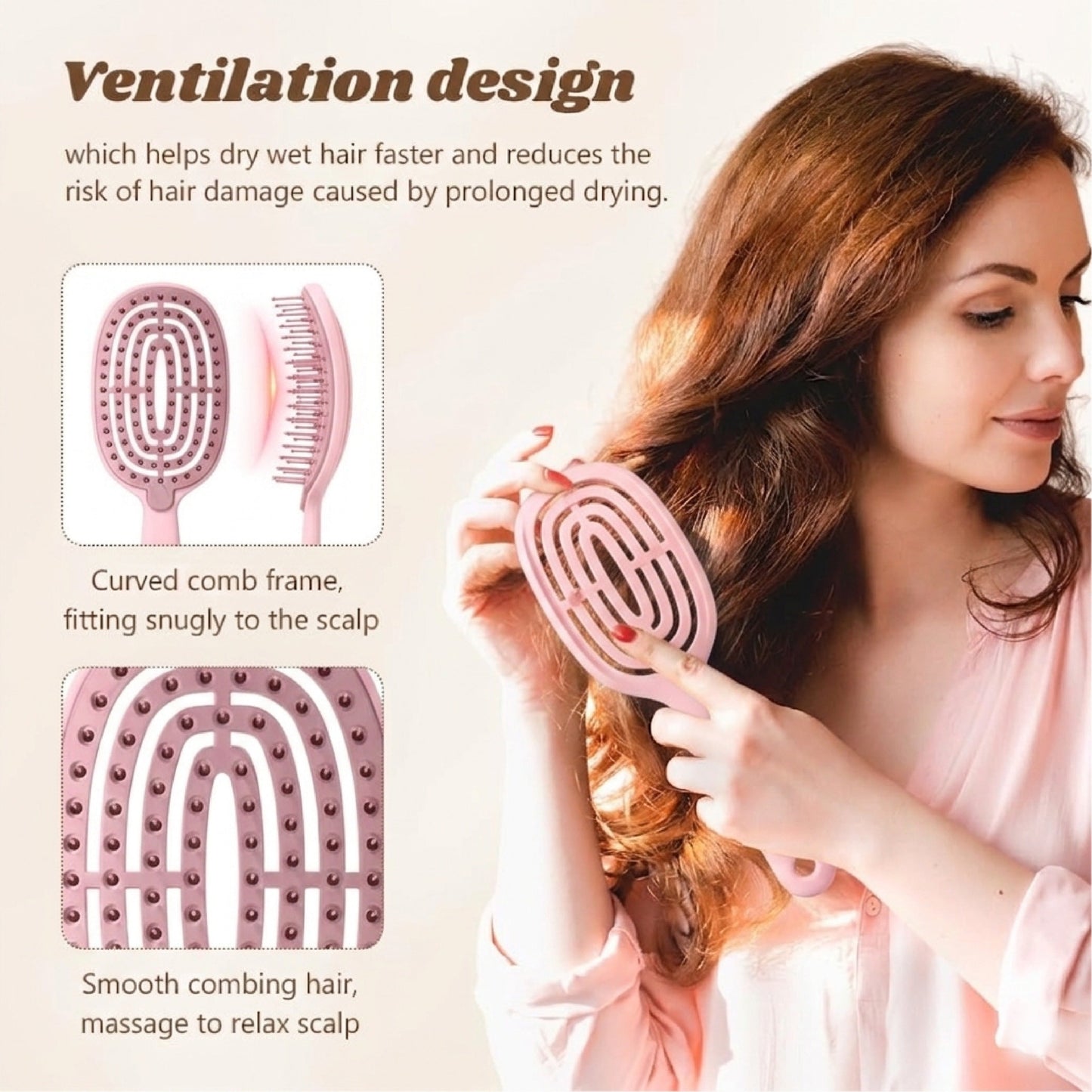 LivLifeGoods™ SilkClean Detangle Quick-Dry Hair Brush