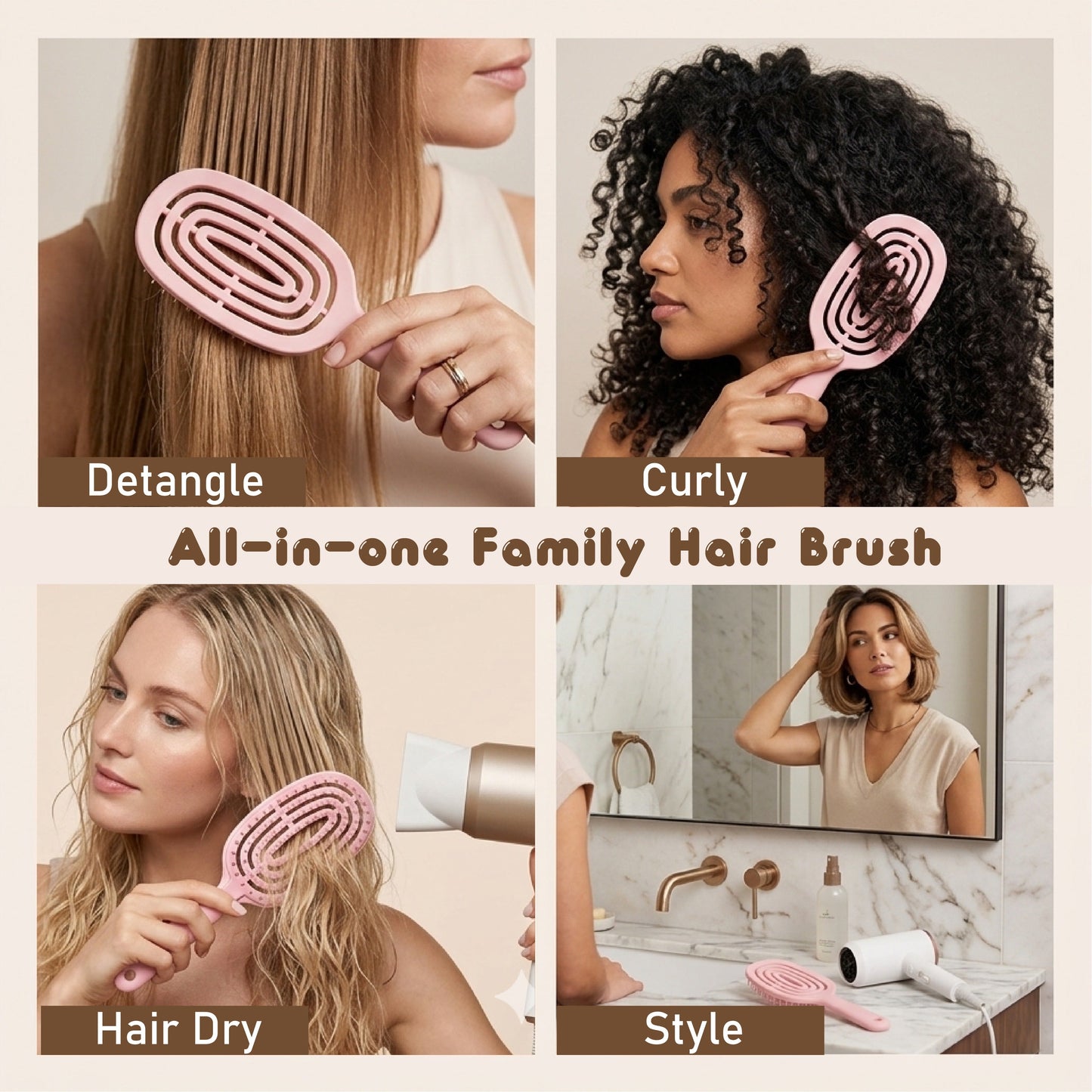 LivLifeGoods™ SilkClean Detangle Quick-Dry Hair Brush
