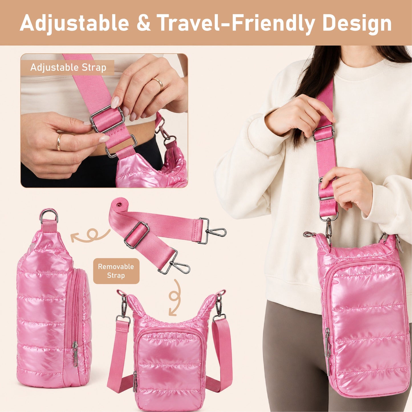 LivLifeGoods™ SipCarry Grab & Go Crossbody Bottle Tote