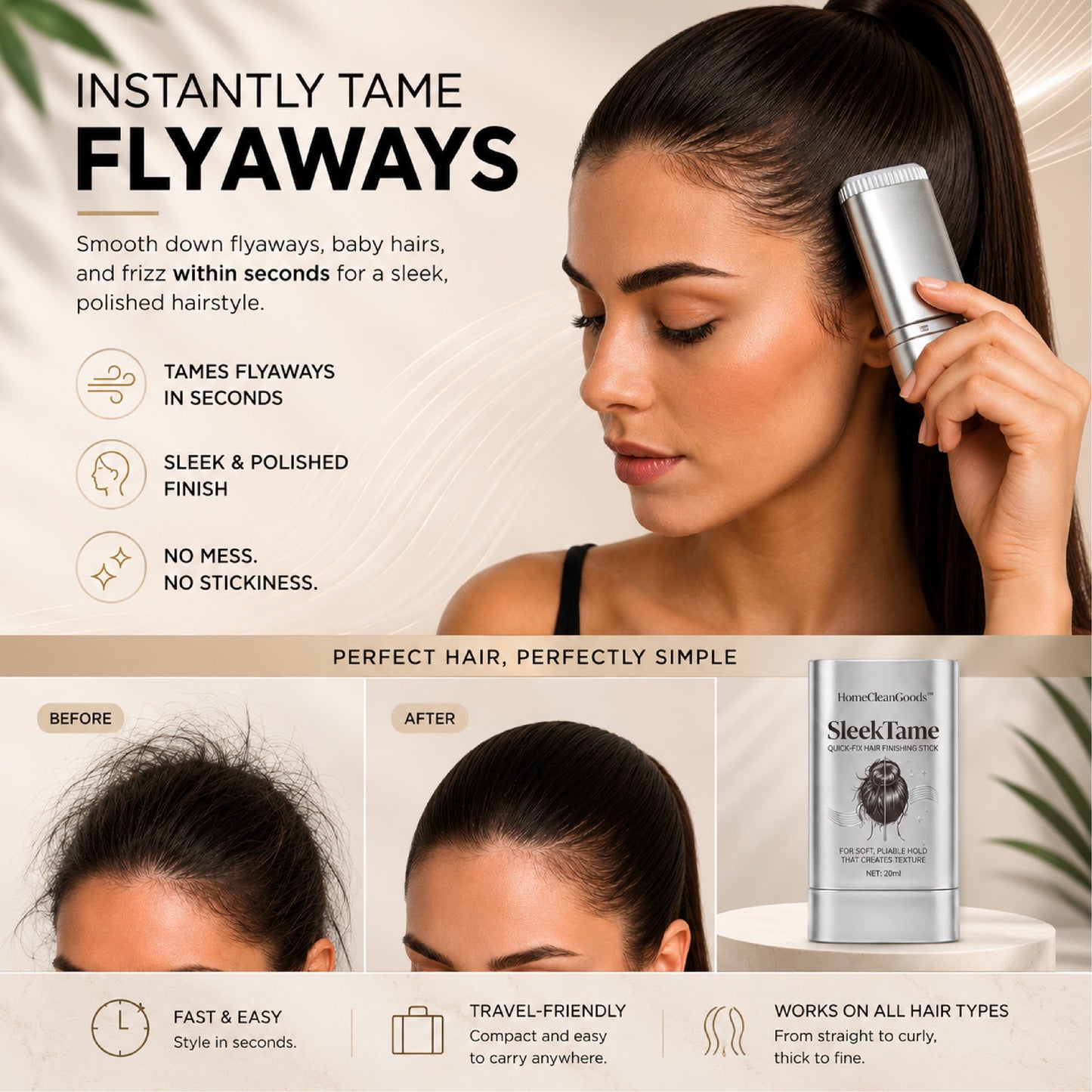 LivLifeGoods™ SleekTame Quick-Fix Hair Finishing Stick