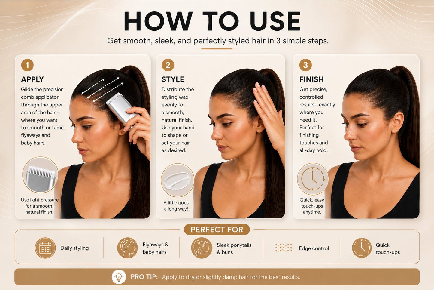 LivLifeGoods™ SleekTame Quick-Fix Hair Finishing Stick