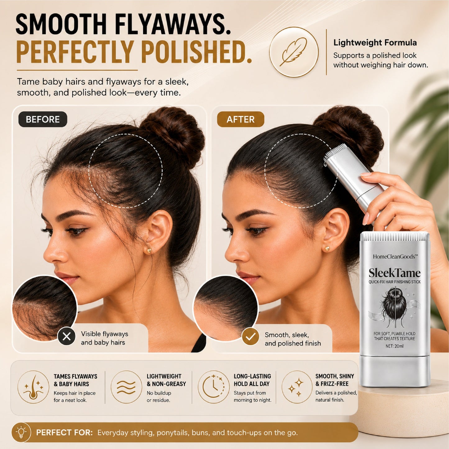 LivLifeGoods™ SleekTame Quick-Fix Hair Finishing Stick