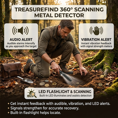 LivLifeGoods™ TreasureFind 360° Scanning Metal Detector