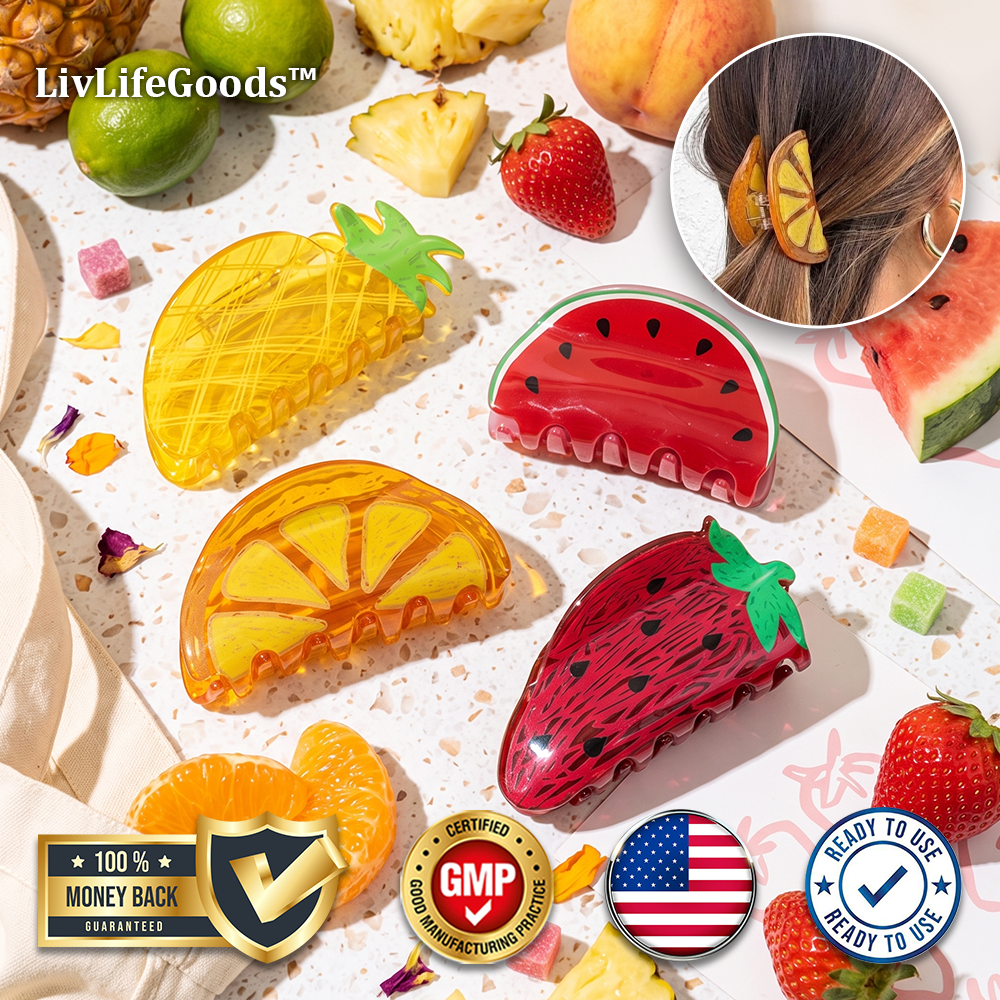 LivLifeGoods™ FruitSplash Fresh Slice Hair Claw