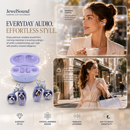 LivLifeGoods™ JewelSound Diamond Clip-On Earbuds