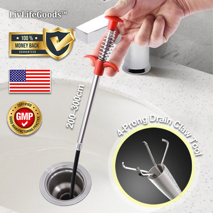 LivLifeGoods™ ProGrab 4-Prong Drain Claw Tool