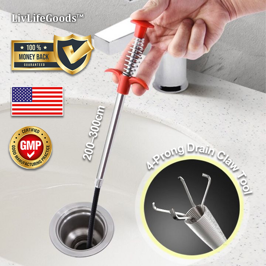 LivLifeGoods™ ProGrab 4-Prong Drain Claw Tool