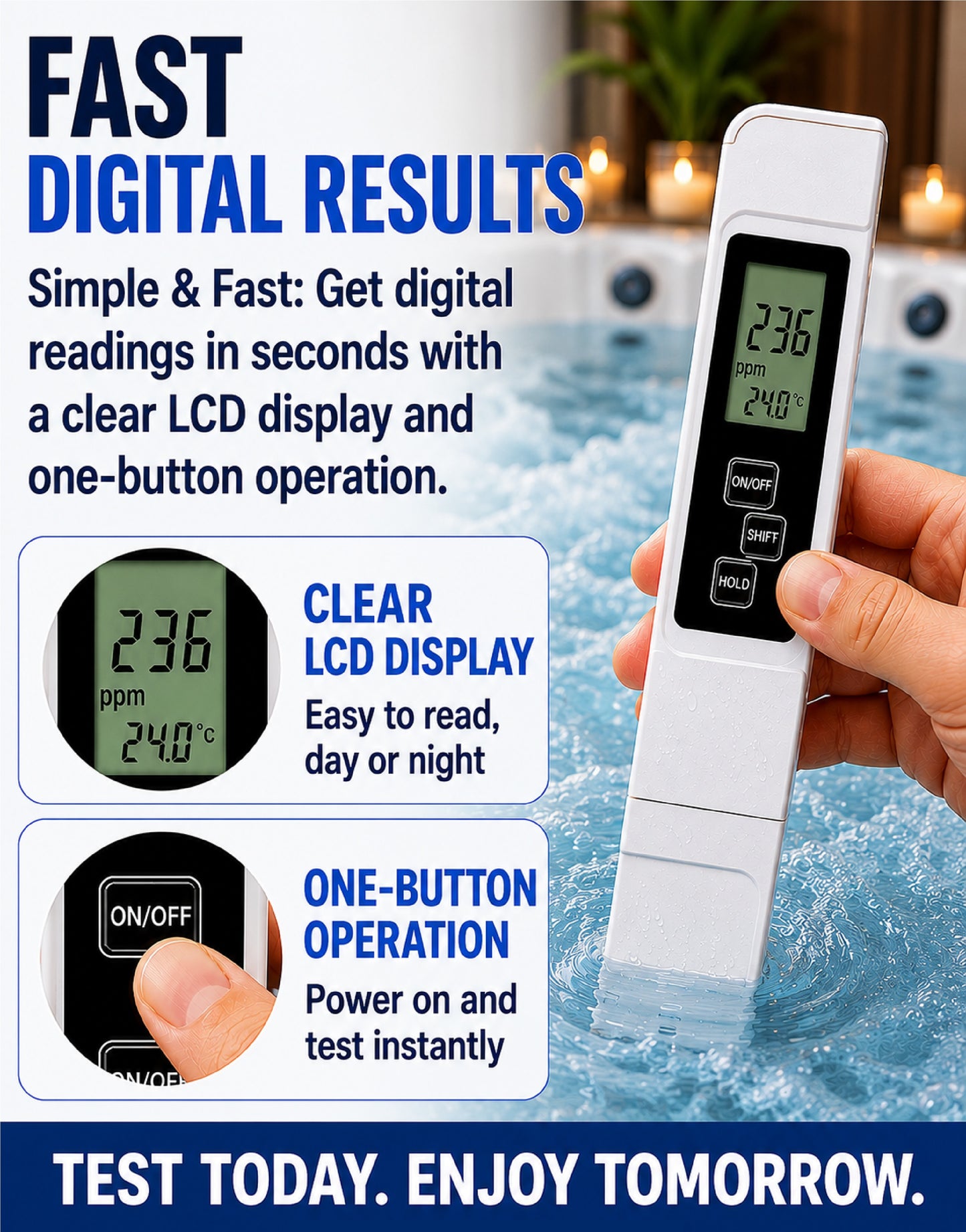 LivLifeGoods™ PureCheck Smart 3-in-1 TDS Water Quality Tester