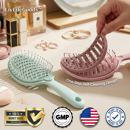 LivLifeGoods™ SilkClean Detangle Quick-Dry Hair Brush