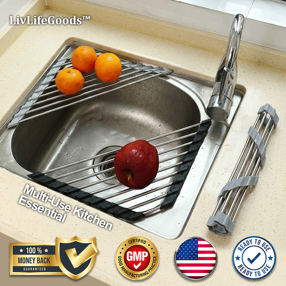 LivLifeGoods™ TriCorner Foldable Sink Drying Rack