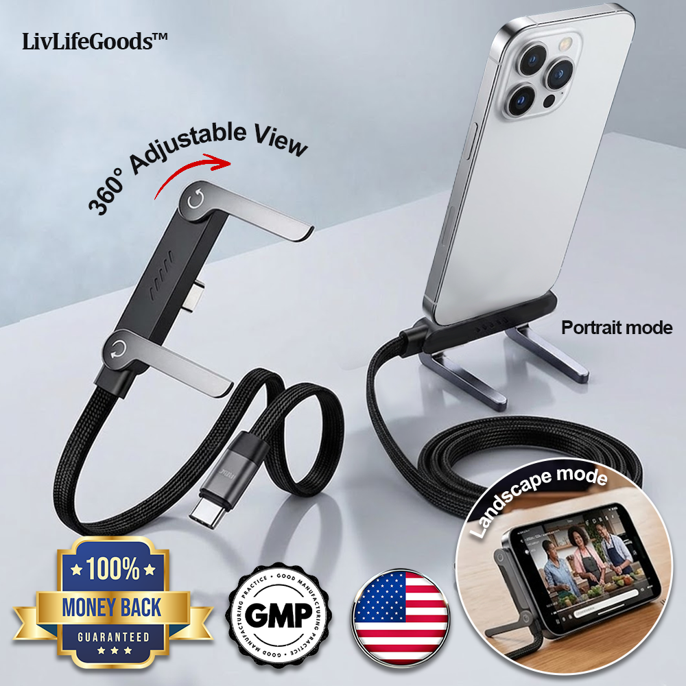 LivLifeGoods™ VoltFlex 240W Foldable Phone Stand Cable